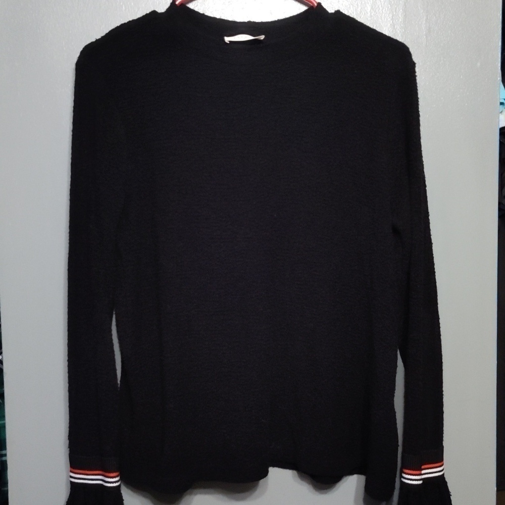 Anthropologie everly ruffle long sleeve sweater size large